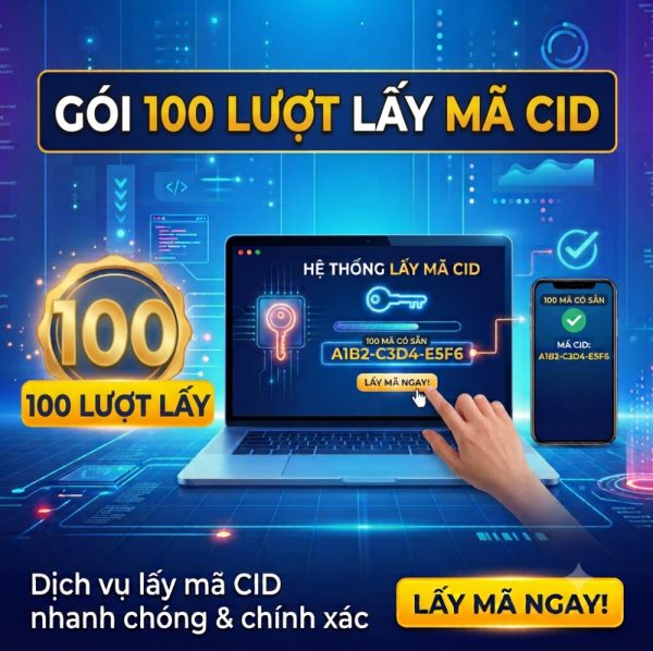 Gói 100 lượt lấy mã CID