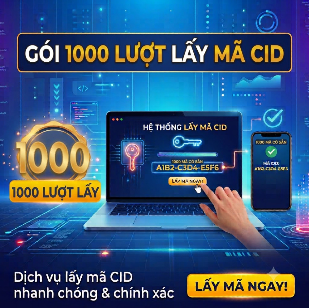 Gói 1000 lượt lấy mã CID